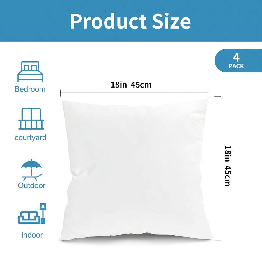 4個入り、屋外用枕の中材、18インチ×18インチの防水性のあ - Pillow Insert 18X18 のレビューと価格
