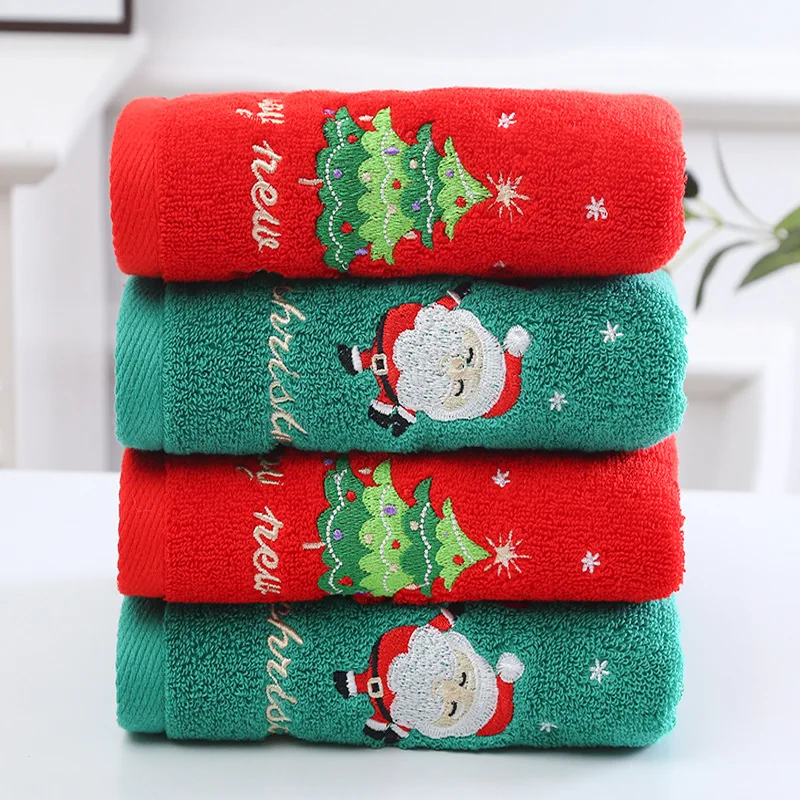 クリスマスタオルギフトボックスセットタオルコットンウォッシン - Home Textiles Face Towel のレビューと価格