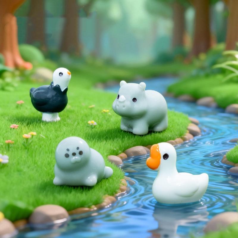 新発売！10個入り ミニチュア樹脂製 漫画風動物フィギュア。 - Home Textiles Sale のレビューと価格