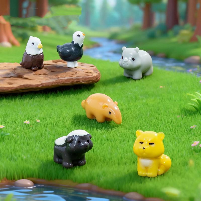 新発売！10個入り ミニチュア樹脂製 漫画風動物フィギュア。 - Home Textiles Sale のレビューと価格