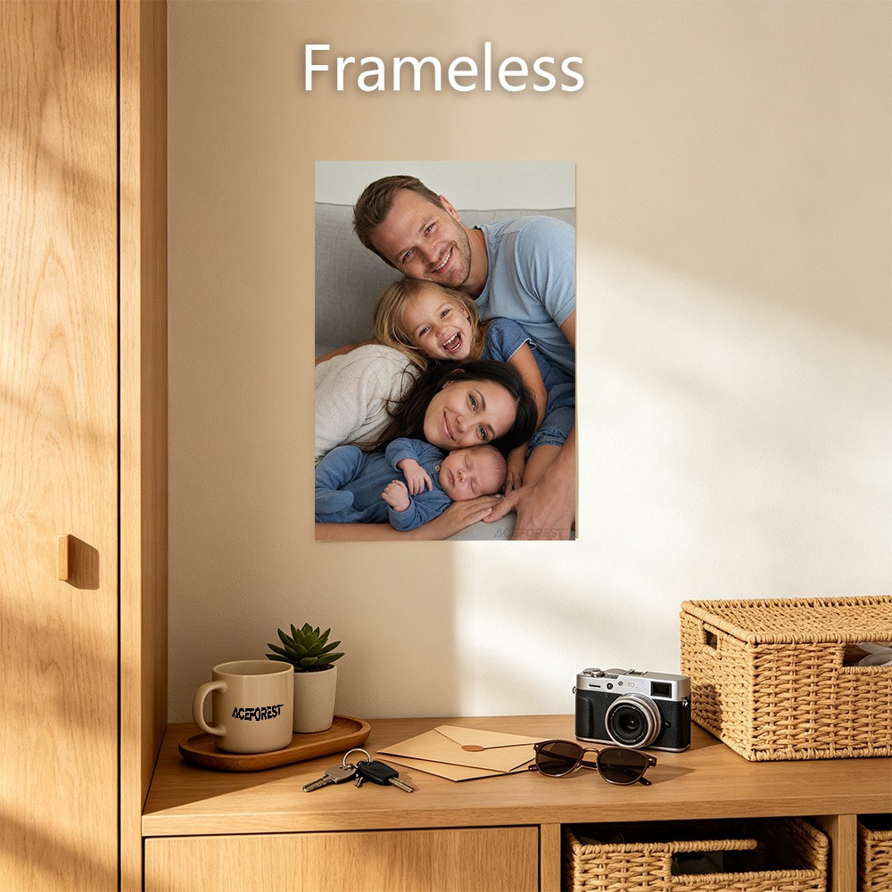 2Dパーソナライズされた写真キャンバスウォールアート、木製フ - Home Textile のレビューと価格