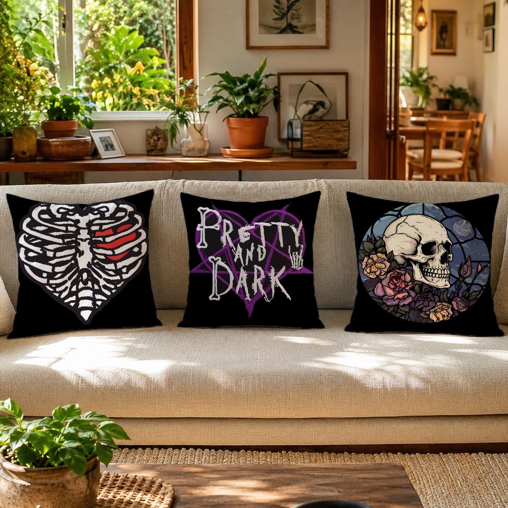 アニメスカルハートプリント枕カバー プレミアムリネン クッシ - Home Textiles Premium のレビューと価格